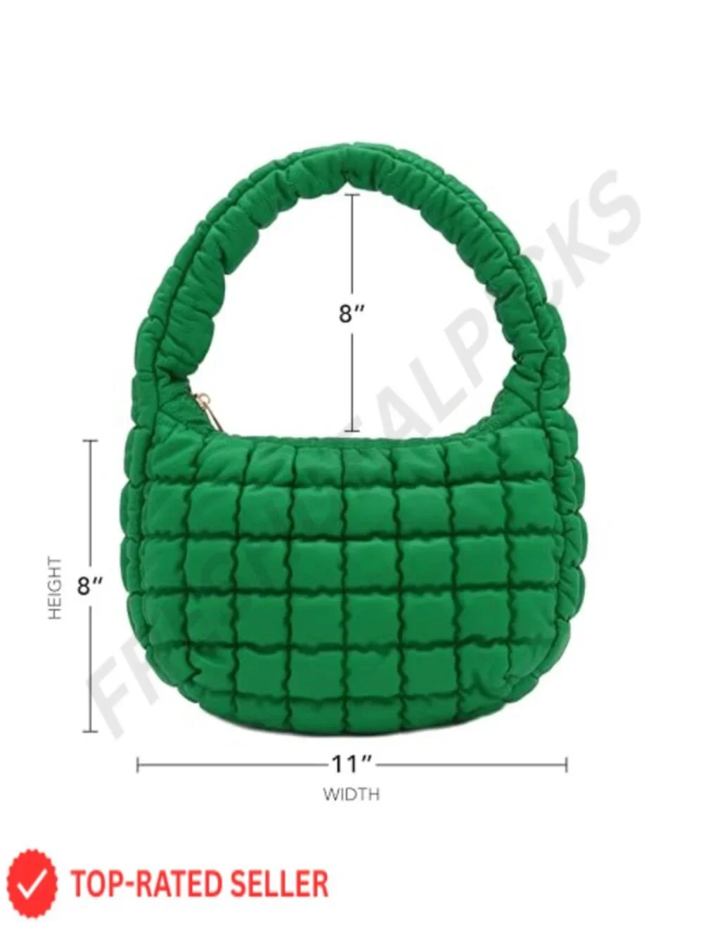 Lightweight Quilted Soft PU Leather Crescent Puffer Hobo Shoulder Bag